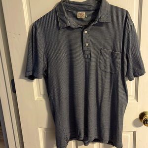 Men’s  Faherty blue striped polo.